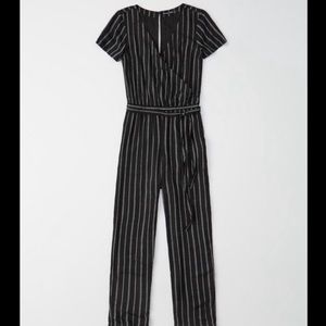 Abercrombie & Fitch Black White Stripped Jumpsuit